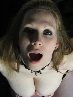 Sexy blonde gives a blowjob